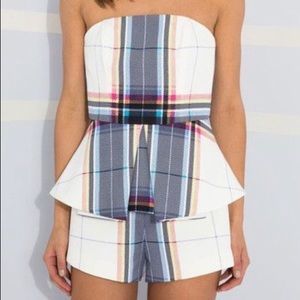 Plaid Finders Keepers Peplum Romper . REVOLVE